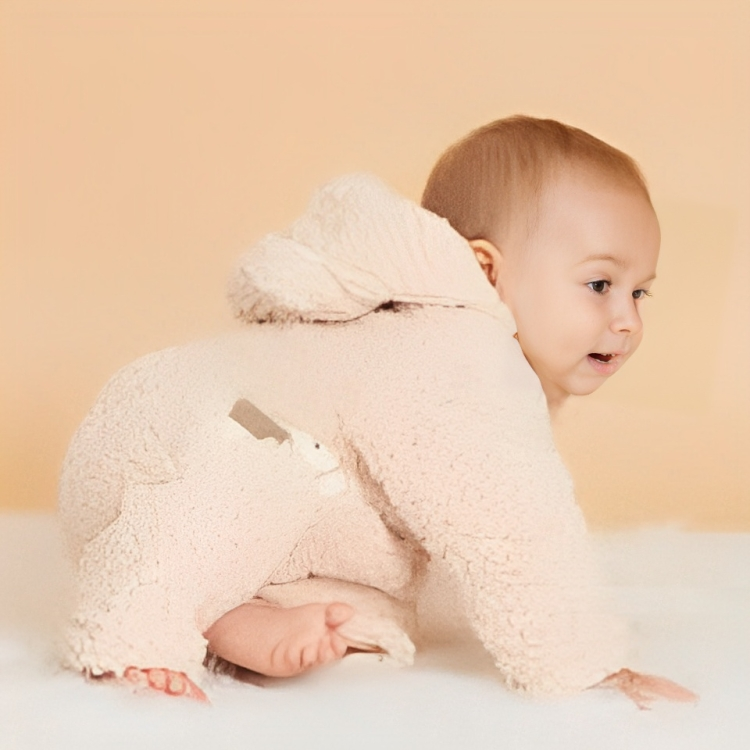 Bear Design Long Sleeve Baby Jumpsuit